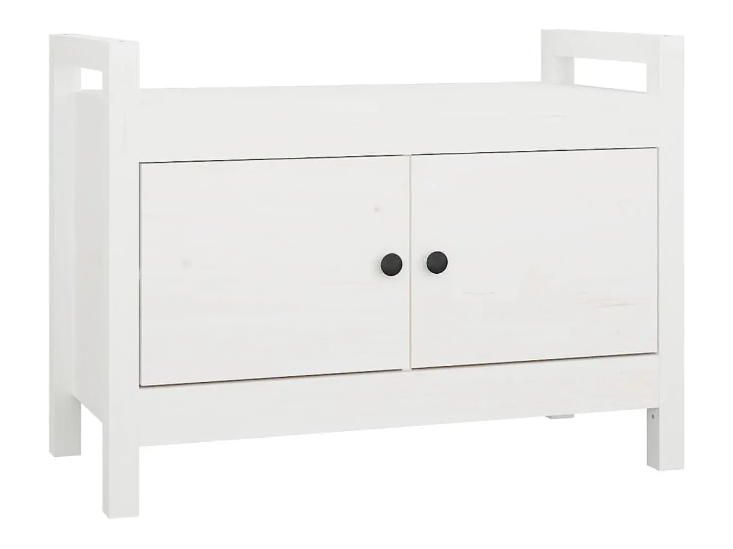 Banco de recibidor madera maciza de pino blanco 80x40x60 cm ES331175