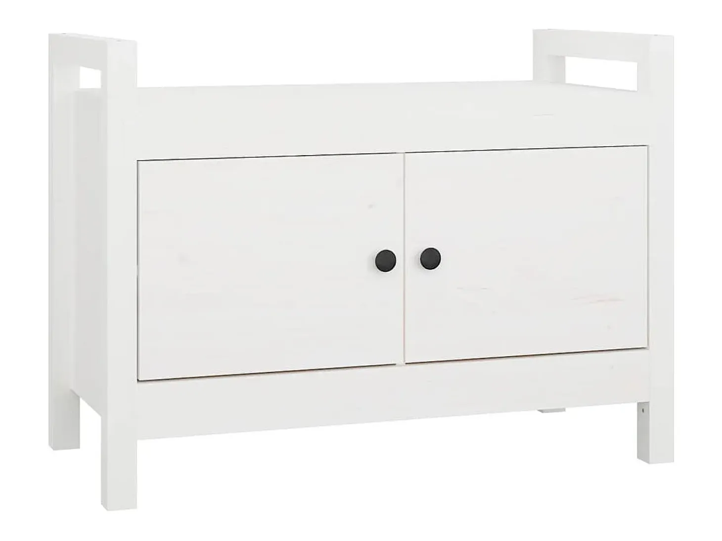 Banco de recibidor madera maciza de pino blanco 80x40x60 cm