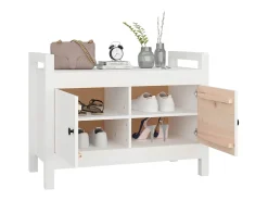 Banco de recibidor madera maciza de pino blanco 80x40x60 cm