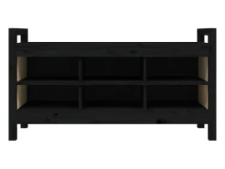 Banco de recibidor madera maciza de pino negro 110x40x60 cm ES907536