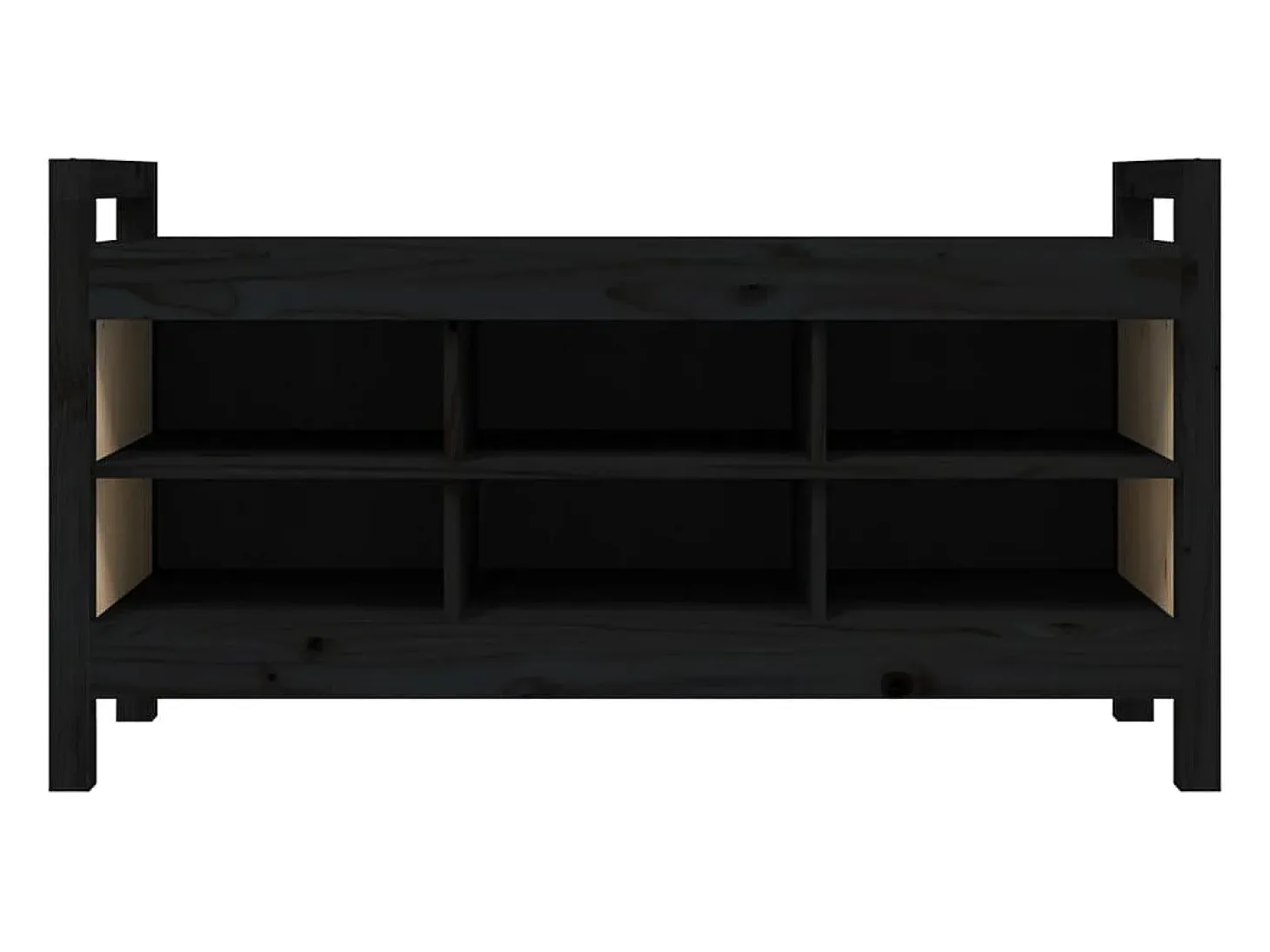 Banco de recibidor madera maciza de pino negro 110x40x60 cm ES907536