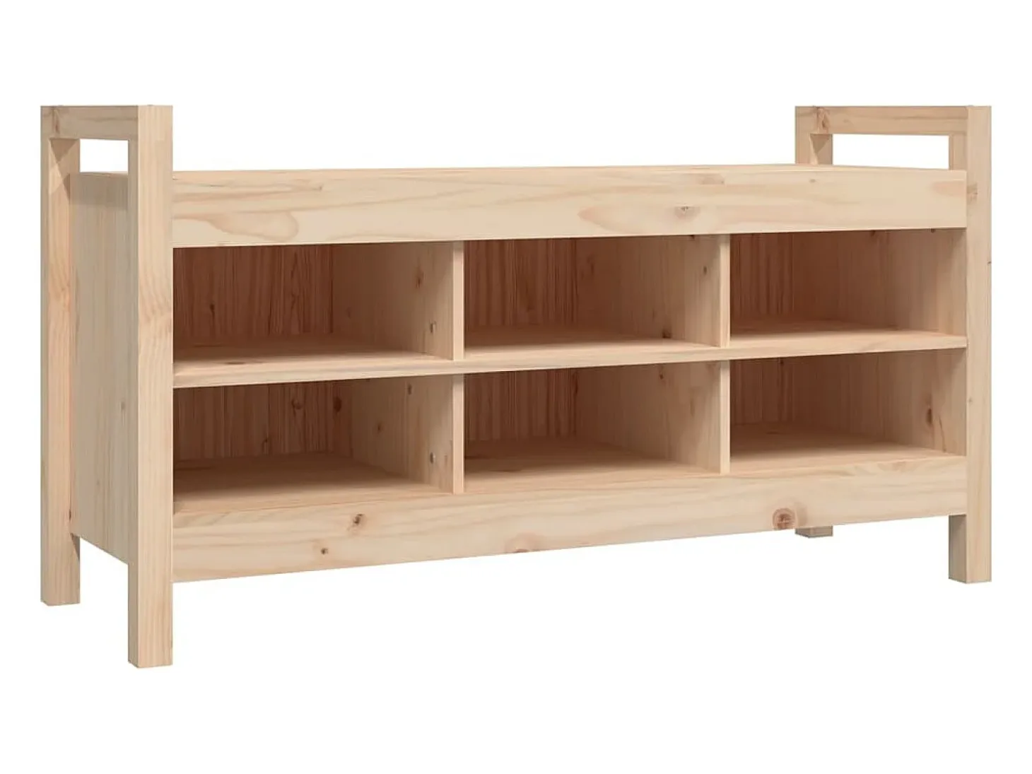 Banco de recibidor madera maciza de pino 110x40x60 cm ES711947