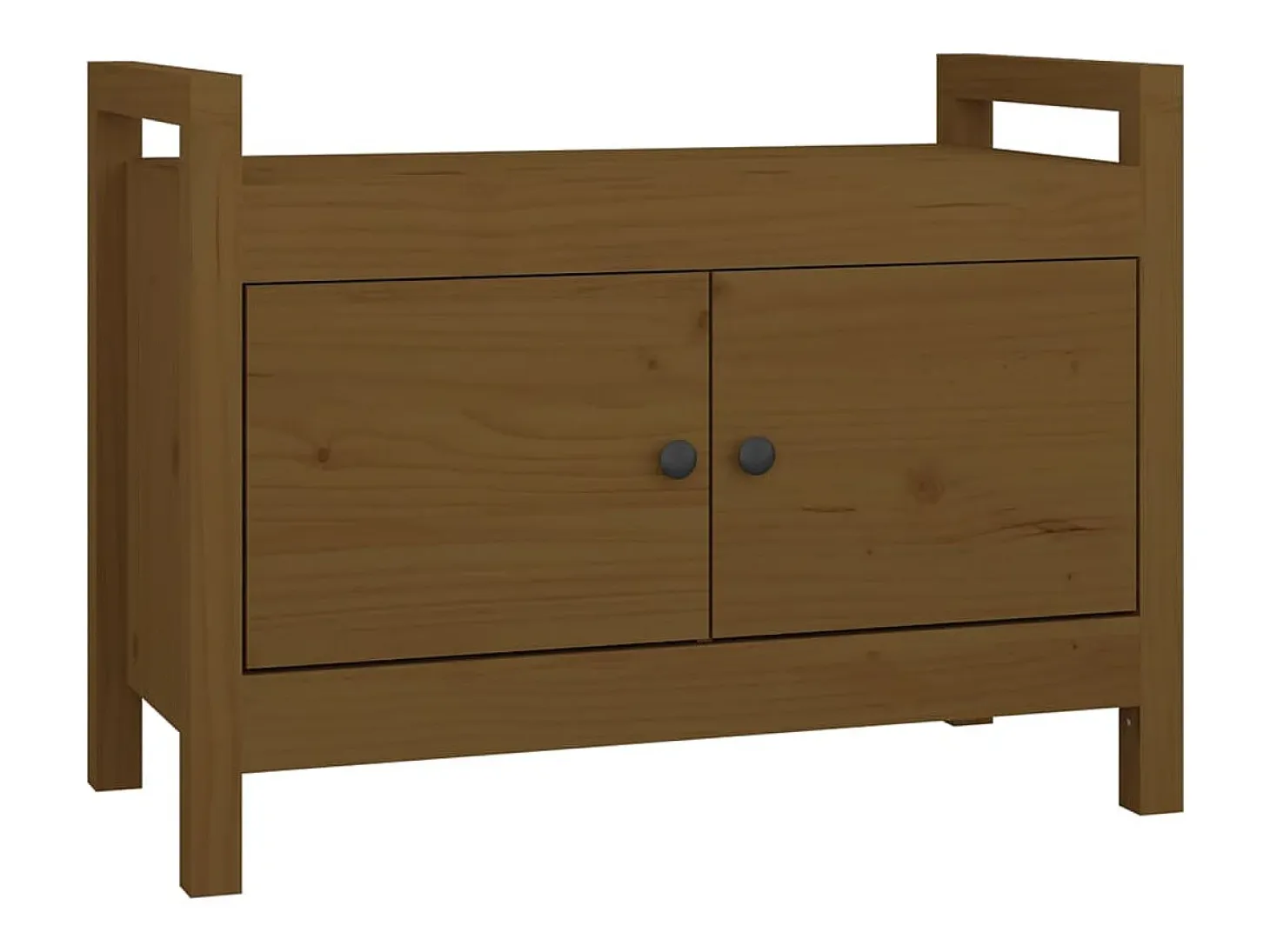 Banco de recibidor madera maciza de pino marrón miel 80x40x60cm ES685313