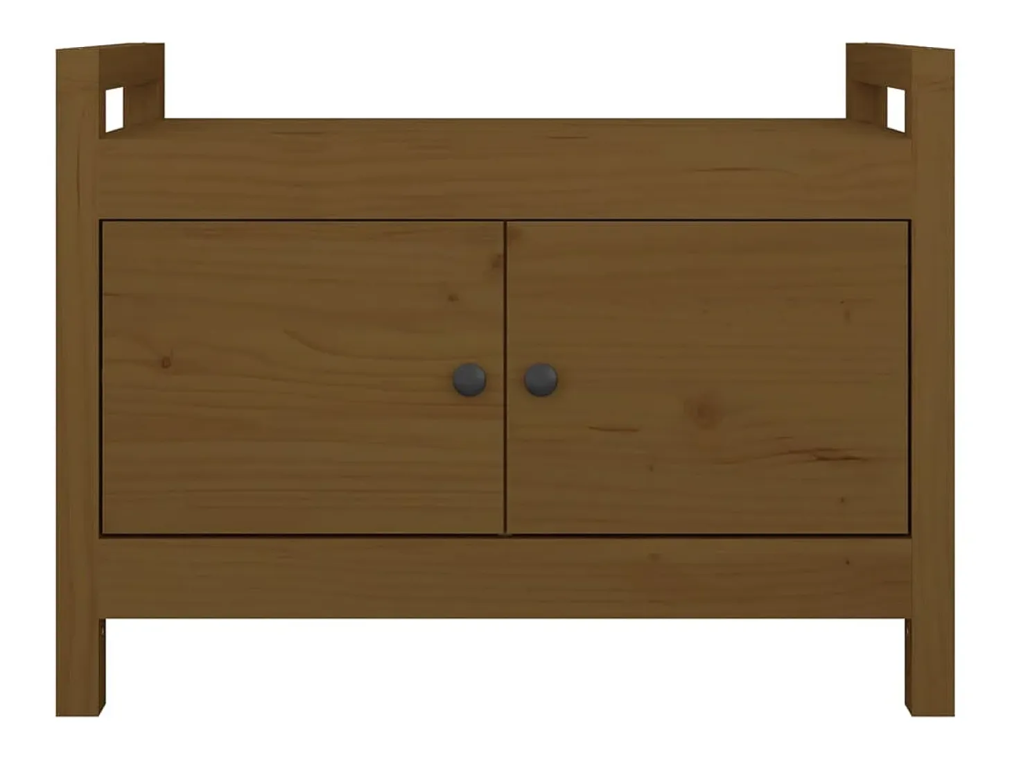 Banco de recibidor madera maciza de pino marrón miel 80x40x60cm ES685313