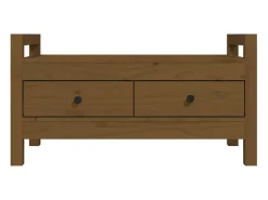 Banco de recibidor madera maciza pino marrón miel 80x40x43 cm ES692203
