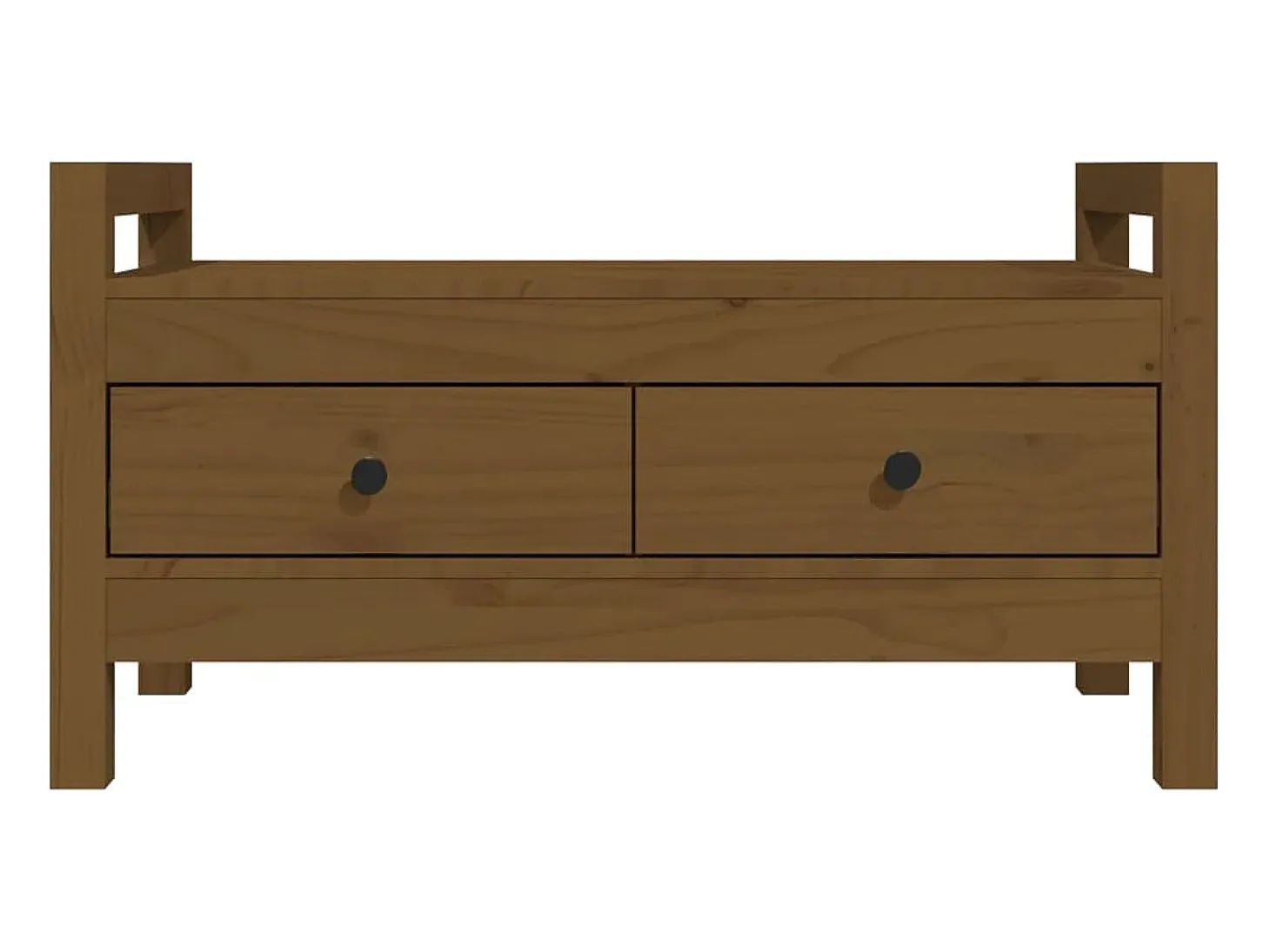 Banco de recibidor madera maciza pino marrón miel 80x40x43 cm ES692203