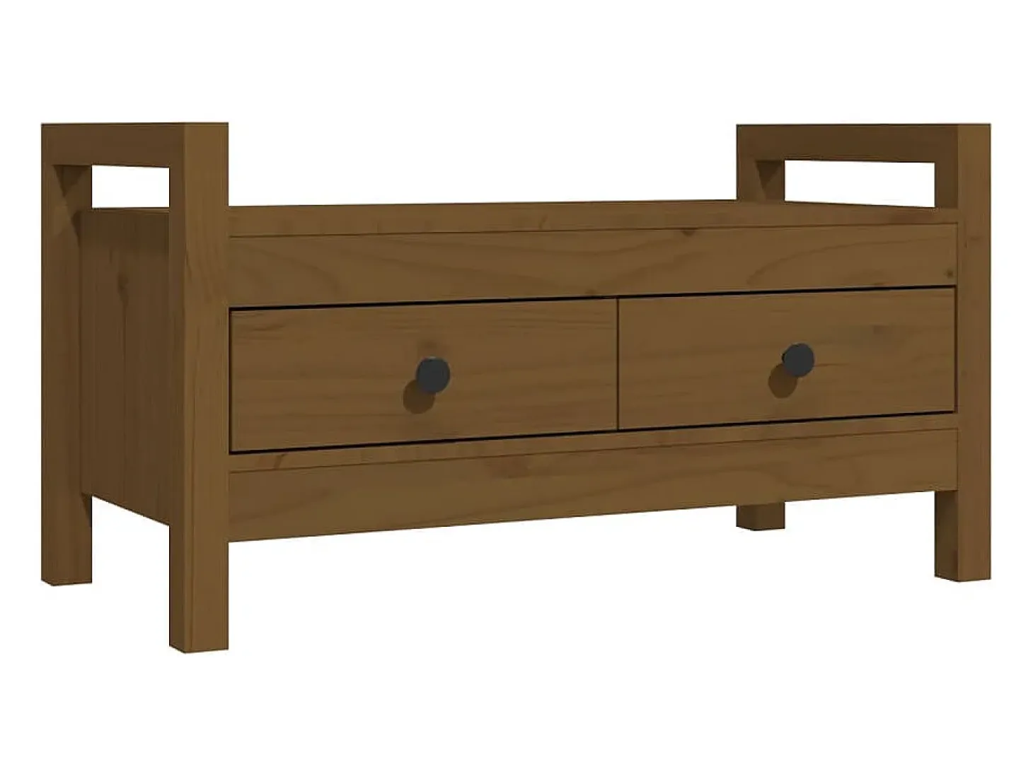 Banco de recibidor madera maciza pino marrón miel 80x40x43 cm ES692203