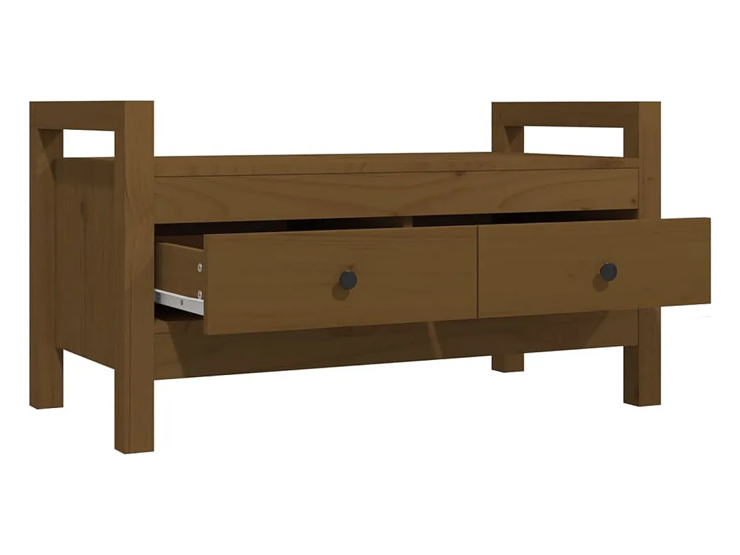 Banco de recibidor madera maciza pino marrón miel 80x40x43 cm ES692203