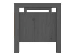 Banco de recibidor madera maciza de pino gris 80x40x43 cm ES134226