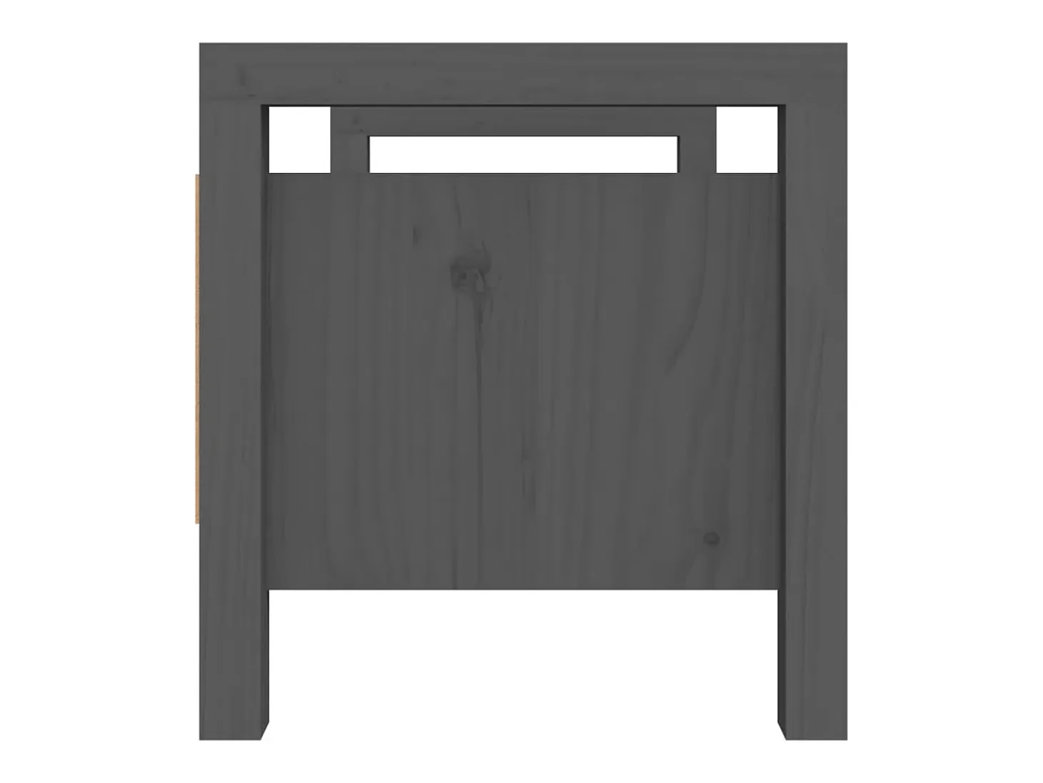 Banco de recibidor madera maciza de pino gris 80x40x43 cm ES134226