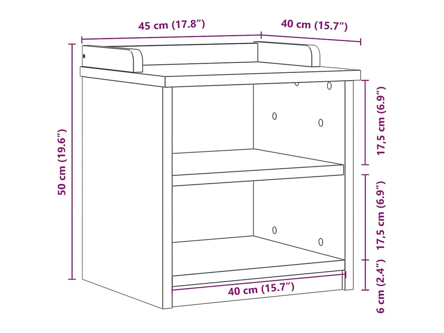 Banco de recibidor SANDNES blanco 45x40x50 cm madera maciza de pino