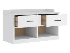 Banco de recibidor SANDNES blanco 87x40x50 cm madera maciza de pino