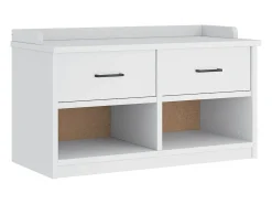 Banco de recibidor SANDNES blanco 87x40x50 cm madera maciza de pino