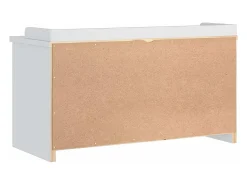 Banco de recibidor SANDNES blanco 87x40x50 cm madera maciza de pino