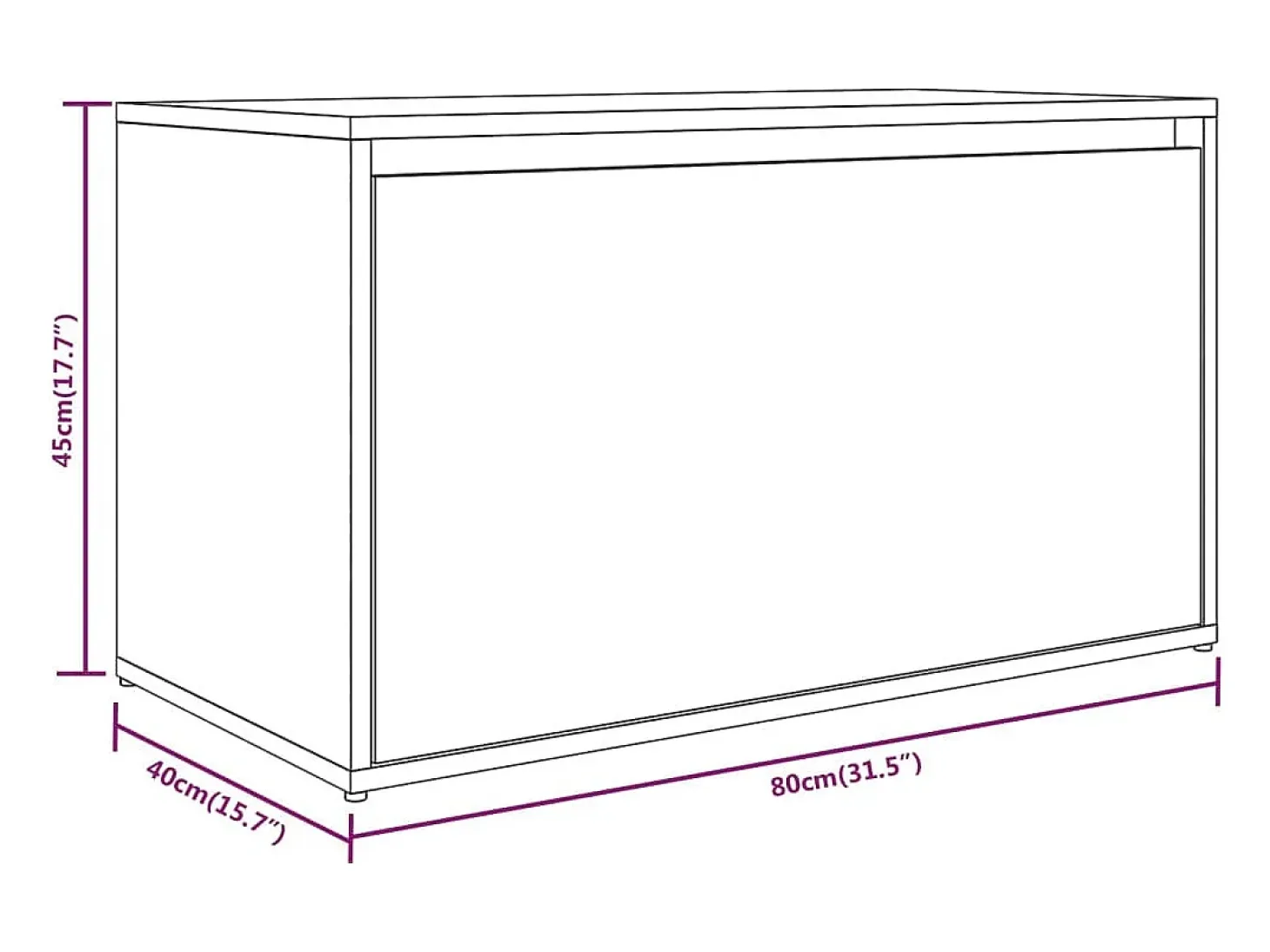 Banco de recibidor 80x40x45 cm Sonoma gris Madera de ingeniería