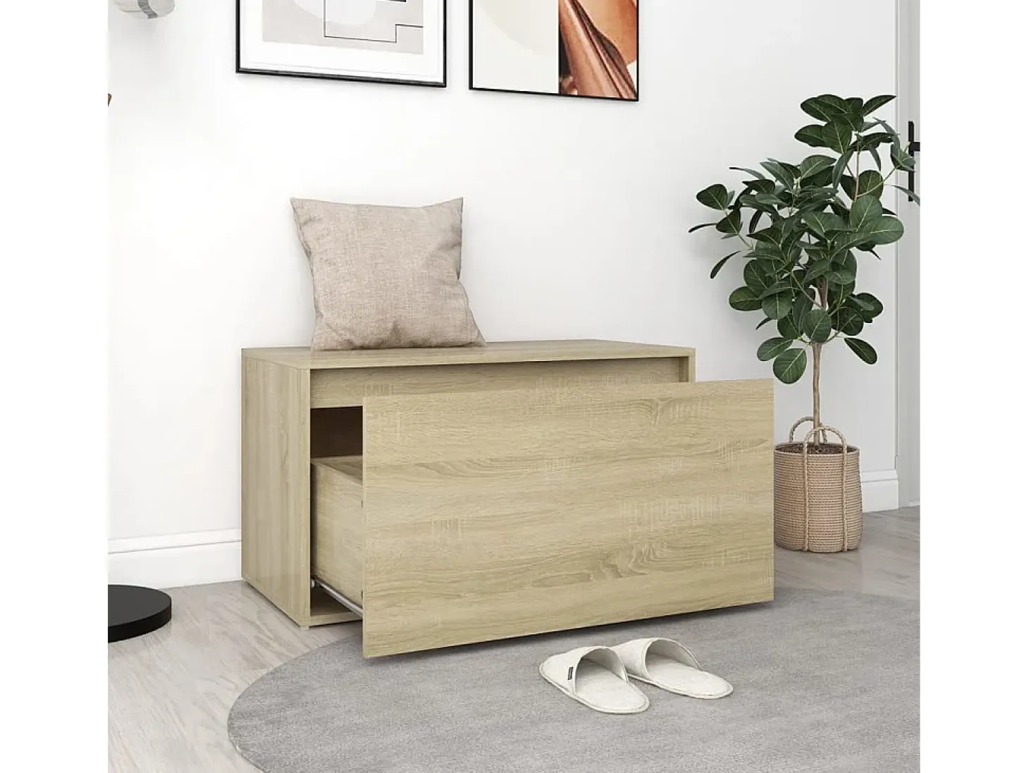 Banco de recibidor 80x40x45 cm Roble Sonoma Madera de ingeniería