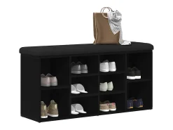 Banco de zapatos negro 100 x 30 x 48 cm Madera de ingeniería