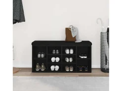 Banco de zapatos negro 100 x 30 x 48 cm Madera de ingeniería