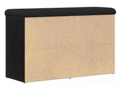 Banco de zapatos negro 80 x 30 x 48 cm Madera de ingeniería