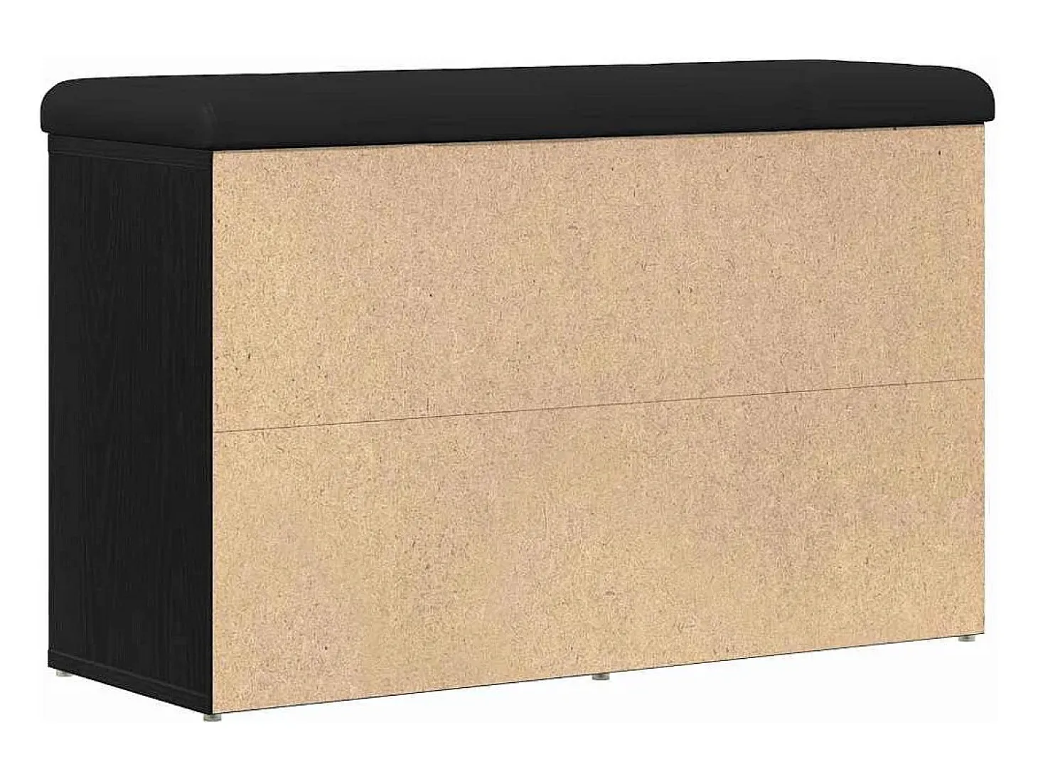 Banco de zapatos negro 80 x 30 x 48 cm Madera de ingeniería