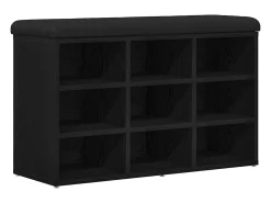 Banco de zapatos negro 80 x 30 x 48 cm Madera de ingeniería