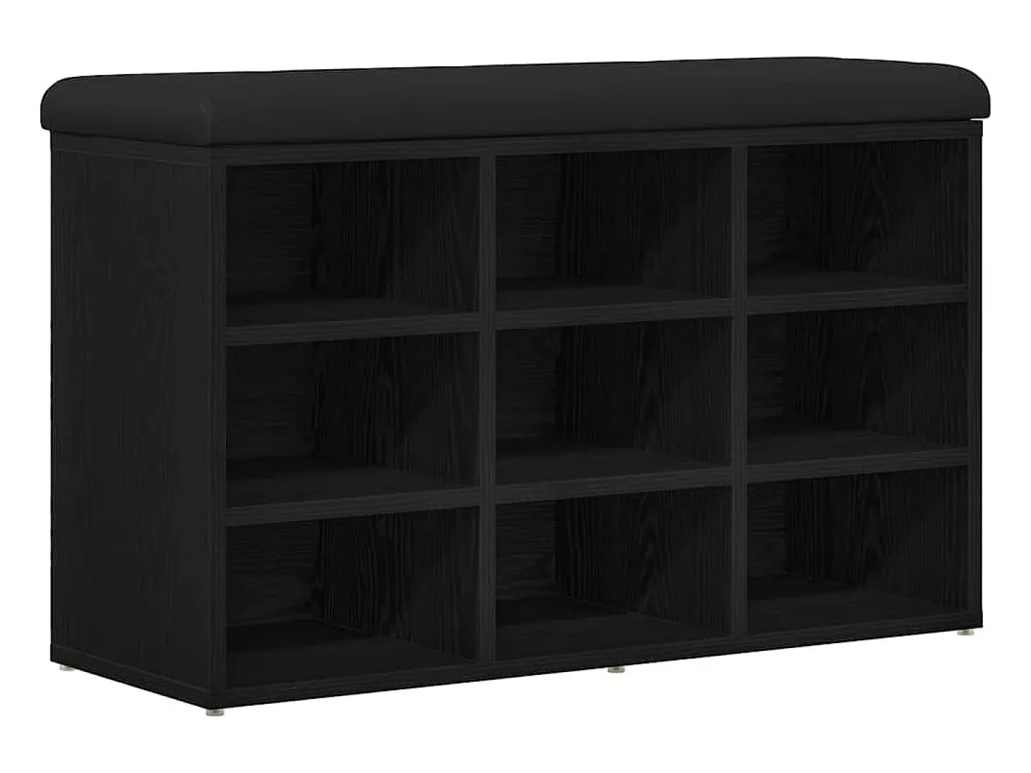 Banco de zapatos negro 80 x 30 x 48 cm Madera de ingeniería