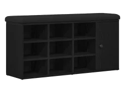 Banco de zapatos negro 100 x 30 x 48 cm Madera de ingeniería