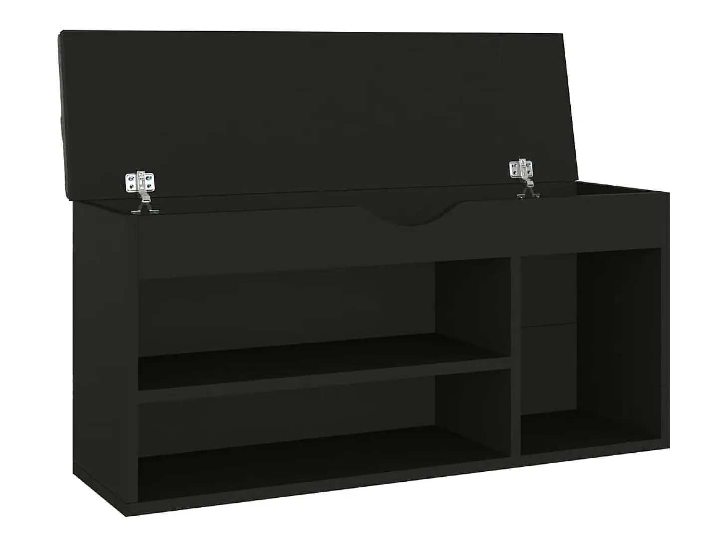 Banco de zapatos negro y cojín 104x30x49cm Madera de ingeniería