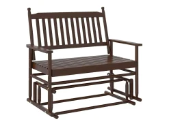 Banco deslizante madera maciza de álamo marrón 118x70x104,5 cm