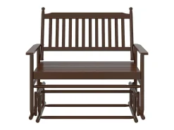 Banco deslizante madera maciza de álamo marrón 118x70x104,5 cm