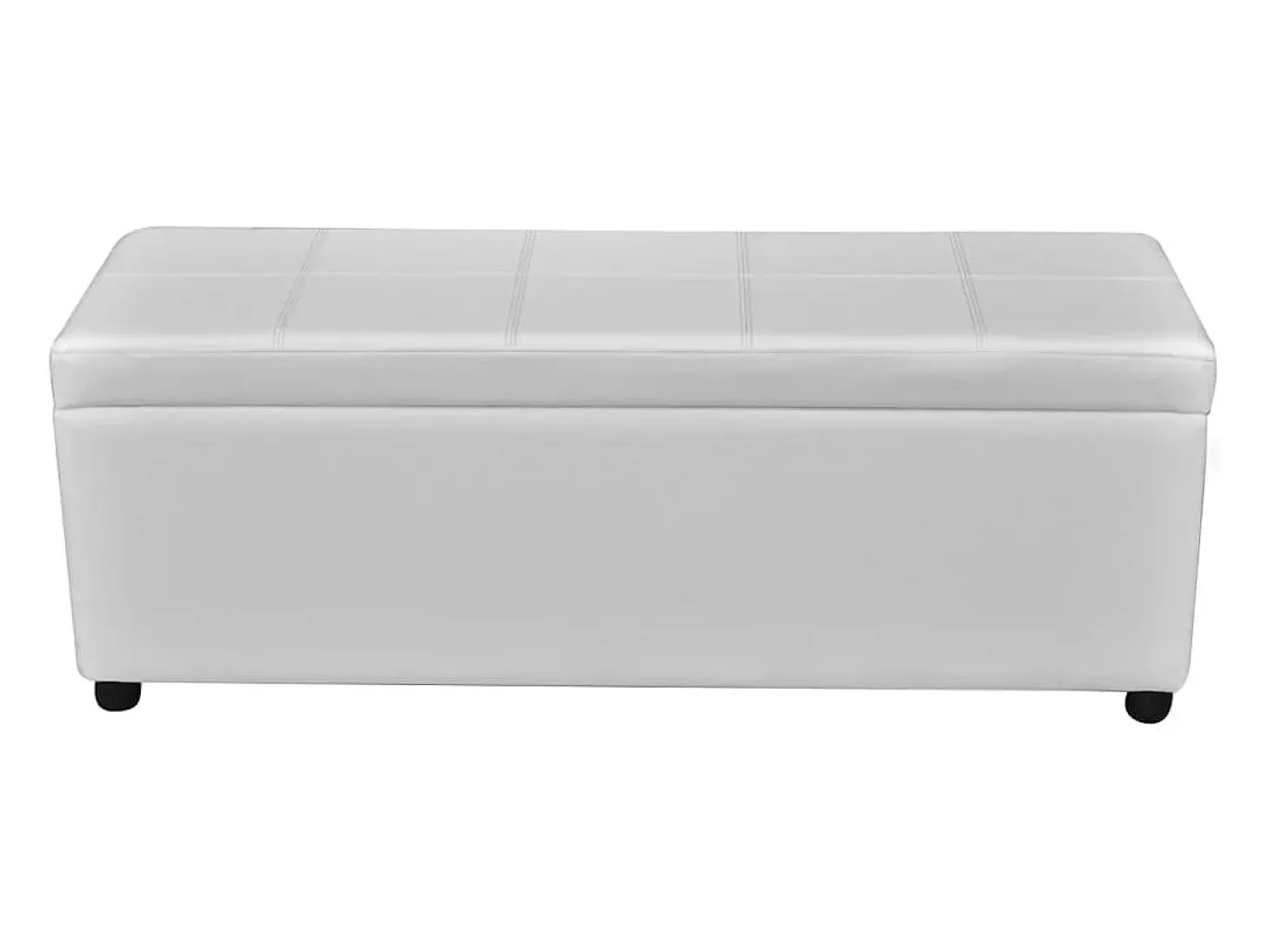 Banco largo de almacenamiento de madera blanca