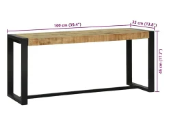 Banco Marrón 100 x 35 x 45 cm Madera Maciza de Mango