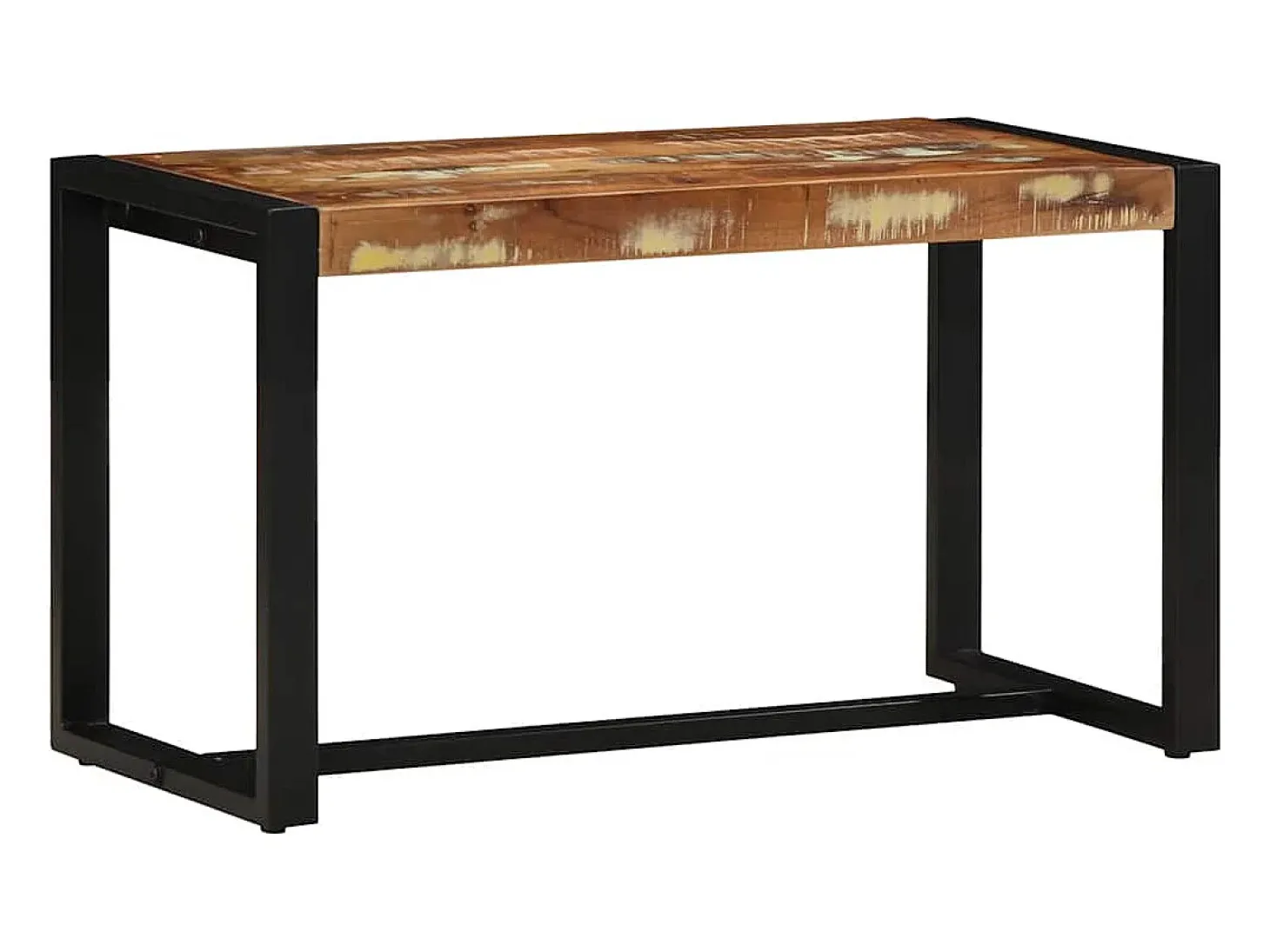 Banco multicolor 80x35x45 cm madera maciza recuperada