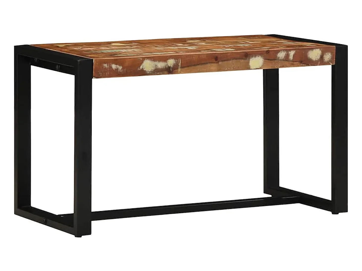 Banco multicolor 80x35x45 cm madera maciza recuperada