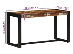 Banco multicolor 80x35x45 cm madera maciza recuperada