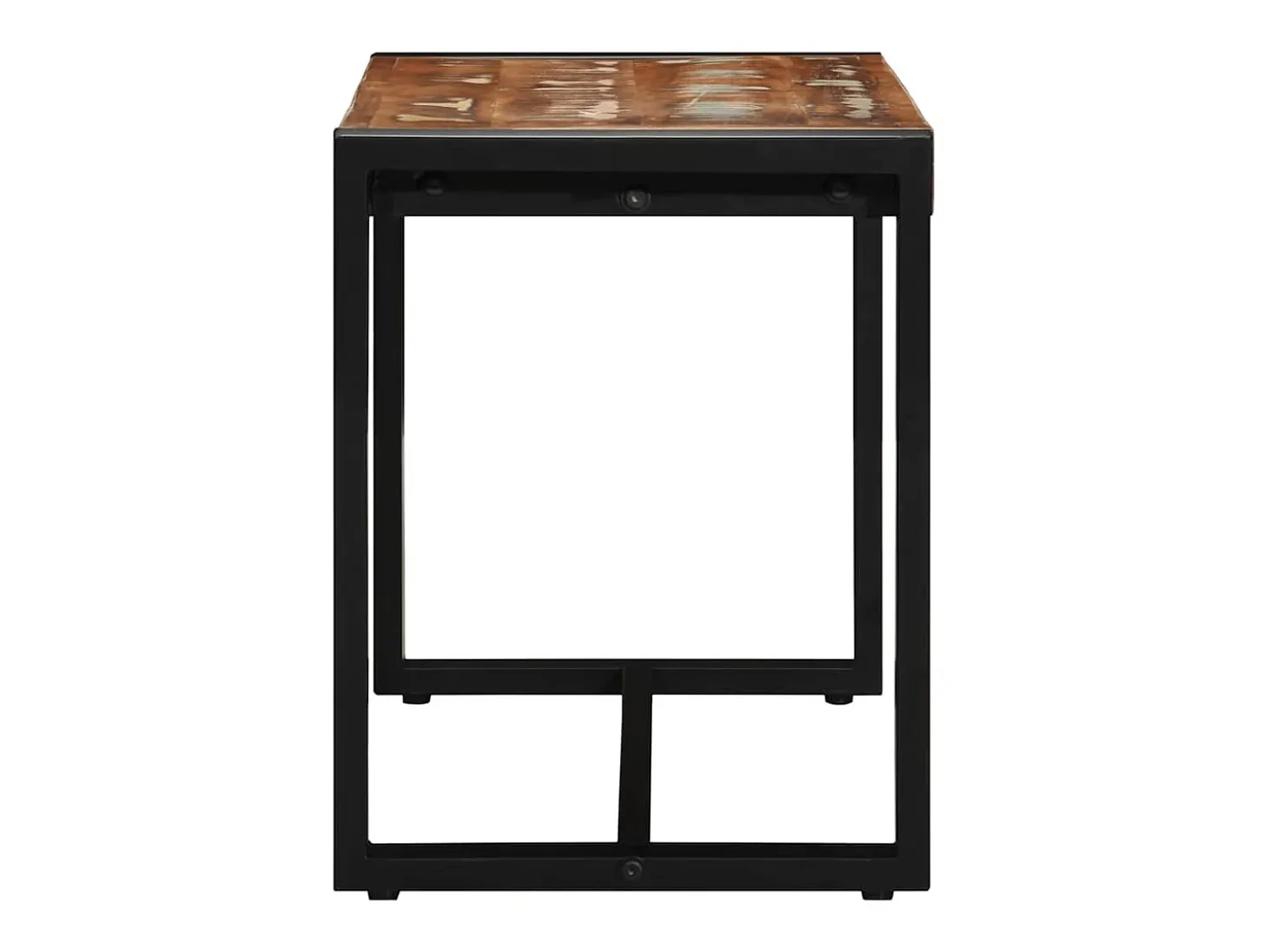 Banco multicolor 80x35x45 cm madera maciza recuperada