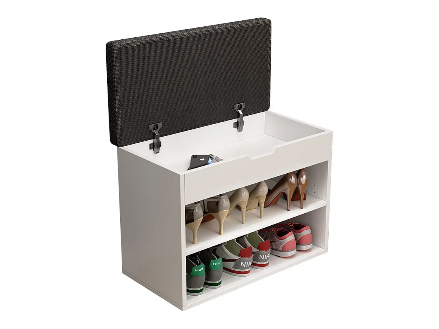 Banco para zapatos blanco 60x30x45 titus