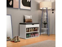 Banco para zapatos blanco 60x30x45 titus
