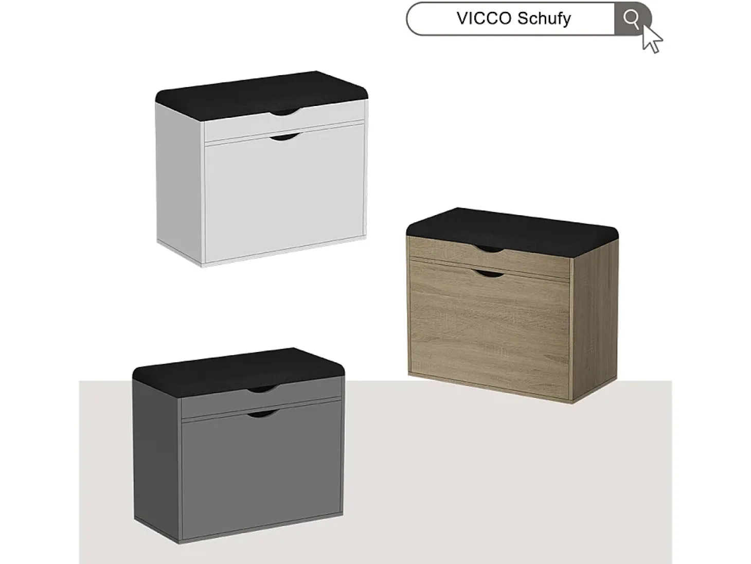 Banco para zapatos blanco 60x30x51 schufy