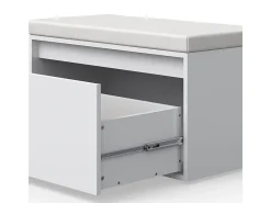 Banco para zapatos blanco 80x39x45 iker