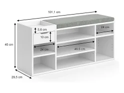 Banco para zapatos blanco 101.1x29.5x45 eleon