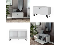 Banco para zapatos blanco 80x35.1x46 siri