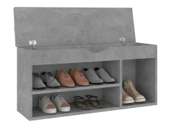Banco para zapatos con cojín de madera de ingeniería gris hormigón