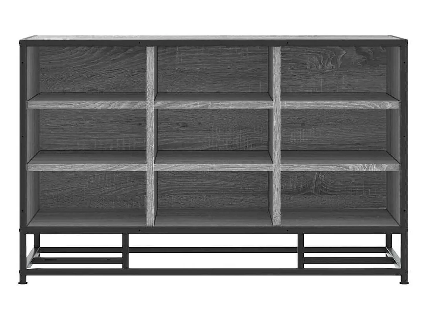 Banco para zapatos de madera de ingeniería y metal gris Sonoma
