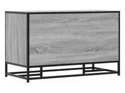 Banco para zapatos de madera de ingeniería y metal gris Sonoma