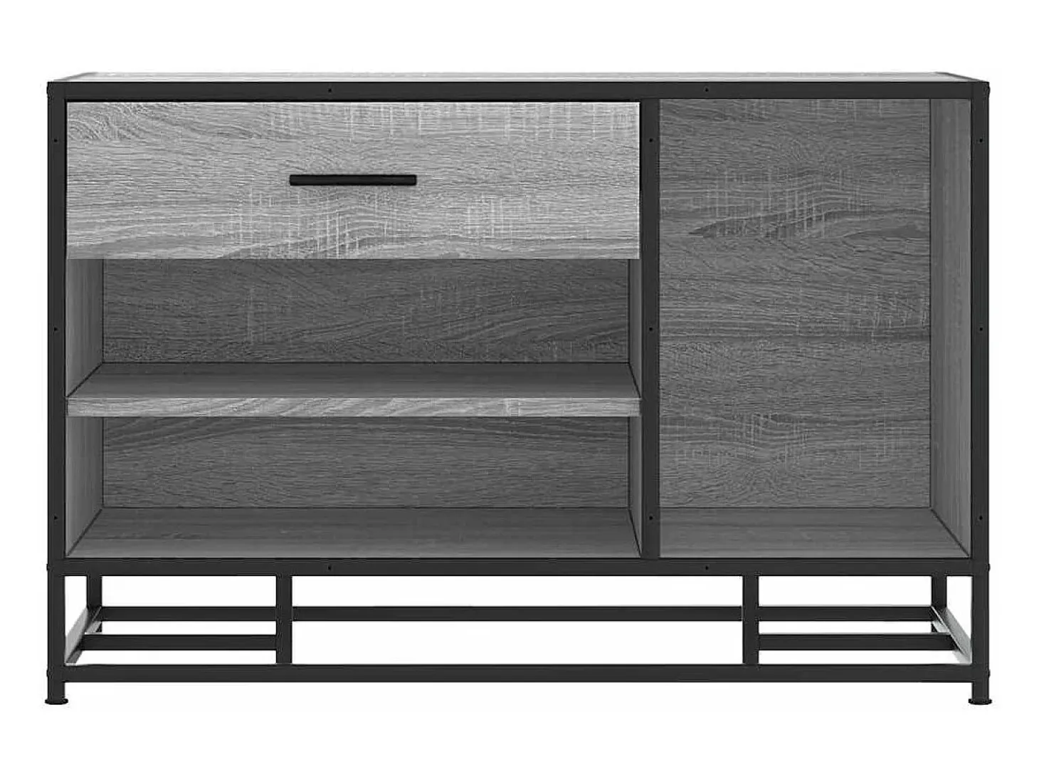 Banco para zapatos de madera de ingeniería y metal gris Sonoma