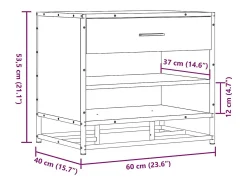Banco para zapatos de madera de ingeniería y metal gris Sonoma
