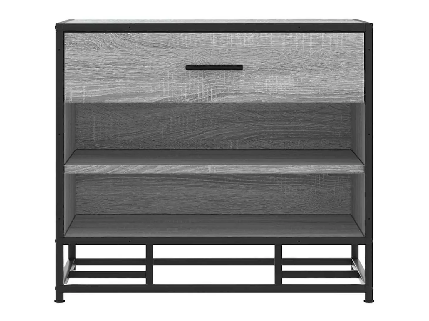 Banco para zapatos de madera de ingeniería y metal gris Sonoma