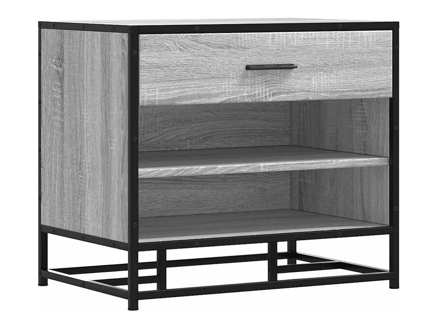 Banco para zapatos de madera de ingeniería y metal gris Sonoma