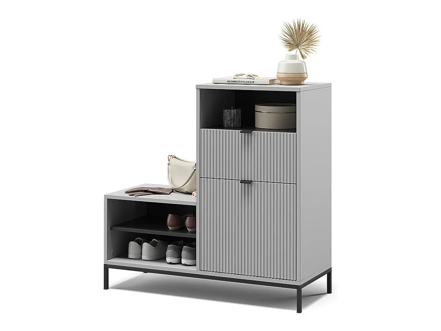 Banco para zapatos gris 100x40x98.5 eliza